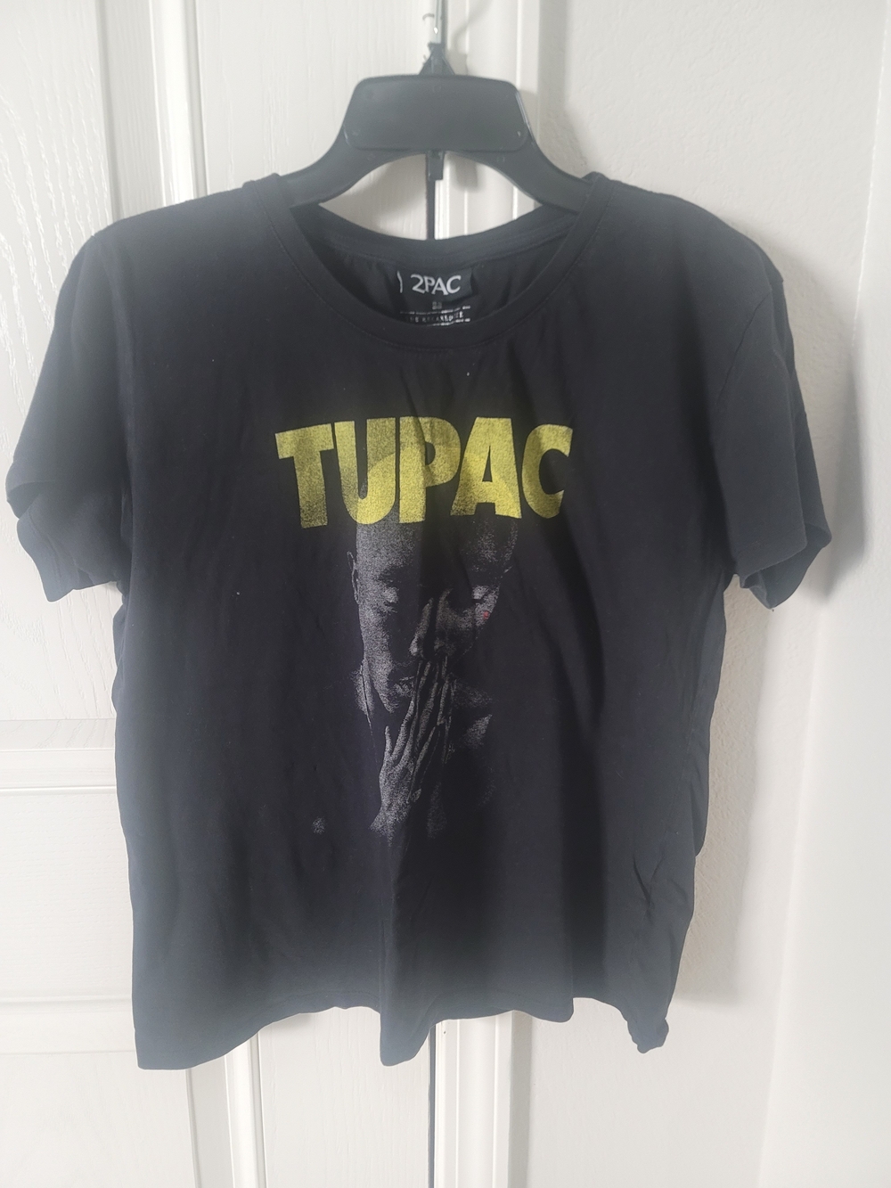 2PAC Black Graphic Tee with Gold Logo